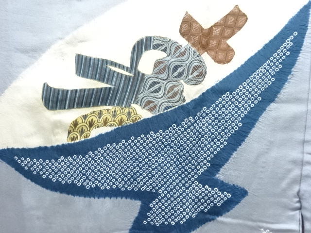 JAPANESE KIMONO / ANTIQUE MENS JUBAN / SILK / SHIBORI / SAKE CUP PATTERN